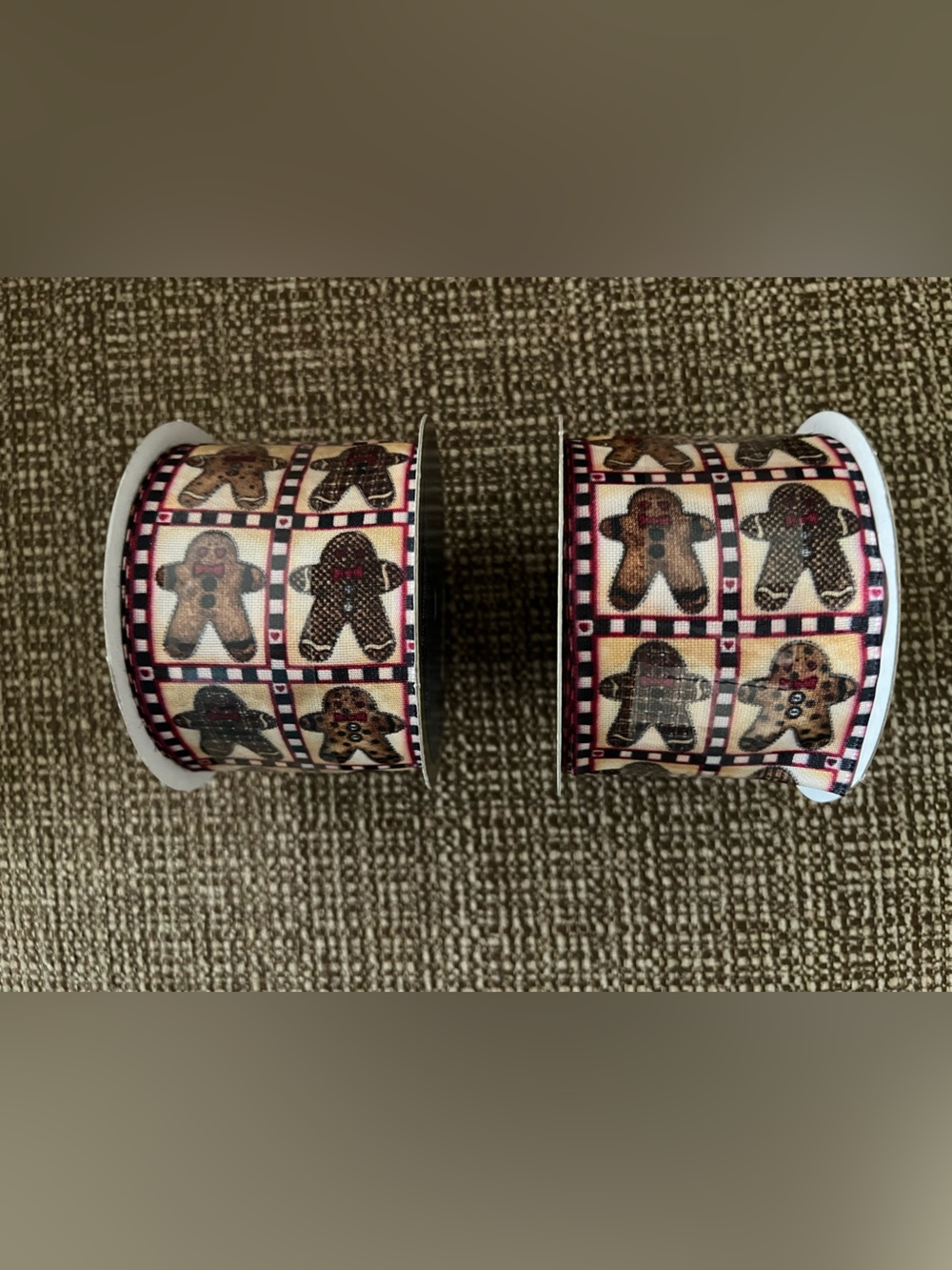 Debbie Mumm Gingerbread Pattern Holiday Wired Ribbon 12 yards 5.5 M